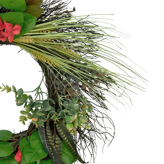 22" Wheat, Eucalyptus & Twig Wreath